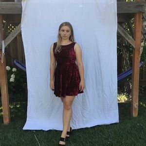 Maroon velvet dress